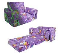 Banc pour enfant 2 en 1, pliable, avec effet phosphorescent, motif licorne violette