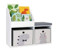 Banc pour enfants, banc de lecture, coffre à jouets et étagère.