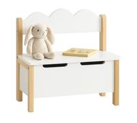 Banc pour enfants Relaxdays avec rangement couvercle H x L x P : 60 x 60 x 25 cm banc enfant chambre blanc/nat.