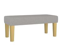 Banc rembourré en tissu gris clair 70 x 30 x 30 cm Banc coffre multifonctionnel avec espace de rangement pour couloir, salon, chambre à coucher, cuisine, salle à manger, assise confortable et étagère