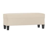 Banc rembourré en tissu microfibre crème 100 x 35 x 41 cm - Banc de couloir avec espace de rangement - Banc polyvalent pour garde-robe, chambre à coucher, salon, salle à manger, couloir