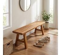 Banc rustique en bois pour une utilisation en intérieur, design asiatique, banc d'entrée sans accoudoirs, parfait pour la chambre à coucher, la cuisine ou le salon, décoration polyvalente et élégante