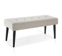 Banc - TECTAKE - Banquette GLORA, confortable, rembourrage mousse haute densité, velours, 95 x 38 x 45 cm - Taupe