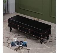 Banc Vintage Extra Long, Banc Moderne en Tissu PU, Banc d'entrée rembourré, avec siège rembourré et Pieds en Bois d'hévéa, pour Chambre à Coucher, Salon, Couloir