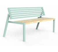 Banco de jardín Casa Padrino, couleur menthe/naturel, 150 cm - Banc de parc avec dossier - Banc d'extérieur - Mobilier de jardin