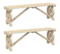 vidaXL Bancs de jardin en sapin massif - Lot de 2