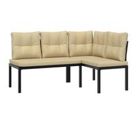 Bancs de jardin avec coussins lot de 2 acier enduit de poudre