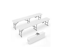 Bancs de Jardin Pliables 180 cm Lot de 2 - VINGLI - Banc Exterieur Jardin en Plastique - Pour Camping ＆ Fête ＆ Pique-Nique