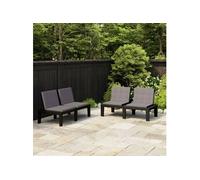 vidaXL Bancs de jardin avec coussins 2 pcs. Plastique Gris