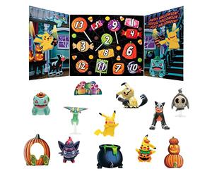 Bandai - Pokémon - Calendrier de l'avent Halloween - 8 figurines Pokémon et 5 accessoires - Pikachu, Zorua, Malosse, Bulbizarre, Fantyrm, Skelénox et Mimiqui - PKW2688