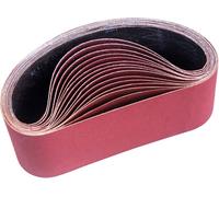 Bande Abrasive 100 x 610 mm, Bandes Abrasives Mixte (3x grains 80/120/150/240/400) pour Ponceuses à Bande（15 pièces ）