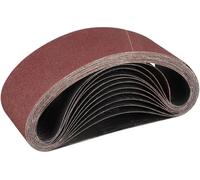 Bande abrasive 100x610 mm, grain 80, lot de 12, pour ponceuse à bande