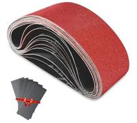 Bande Abrasive 75 x 457 mm Bande de Ponceuse - Ensemble de Bandes Abrasives Mixte (2 X grains 60/80/120/180/240) pour Ponceuses
