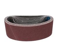 Bande Abrasive 80 Grains 10 Pièces en Alumine | Longueur 533mm, Support Toile Robuste, Changement Rapide, Usage Bricolage et Fabrication de Meubles