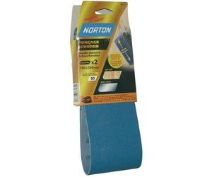 Bande abrasive - NORTON - blue tech - lot de 2 - grain 50 - 100x610 mm