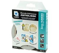 Bande adhésive antiglisse - zones humides - L : 5 m - l : 25 mm - transpare