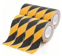Bande antidérapante, 8 rouleaux, 10 mètres x 50 mm, noir et jaune