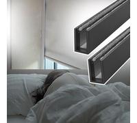 Bande de blocage en U,. Bandes de blocage lumière occultantes à canal en U for stores enrouleurs, multicolores, plusieurs tailles, 2 pièces(Black 2 Pcs,170cm(66.9in))