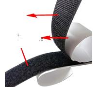 Bande de fermeture velcro, forte adhérence, utilisations variées, 20 mm, 5 mètres, noire