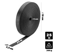 Bande de fixation pour plantes de jardin - Bande de serrage pour plantes / Bande de fixation - 2,5 cm x 25 m - Robuste - Réutilisable - Pour arbres et arbustes