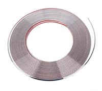 Bande de garniture en PVC argenté galvanisé de 12,5 m pour plafond, mur, cheminée, bordure décorative intérieure de voiture (10 mm x 12,5 mètres)