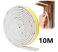 Bande de Joint,Calfeutrage,Bande d'étanchéité de Mousse D-Profil,pour Porte,Fenêtres,Isoler du Bruit,Anti-intempéries,10M,Blanc