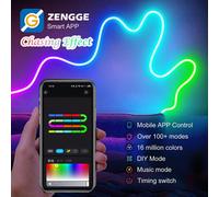 Bande de lumière à LED multicolore avec télécommande et contrôle application, lumière de corde au néon en forme de DIY avec effets segmentés RGBIC, éclairage fantaisie, synchronisation musicale avec c