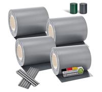 Bande de protection visuelle PVC gris clair - Lot de 4 rouleaux pour clôture grillagée brise-vue jardin