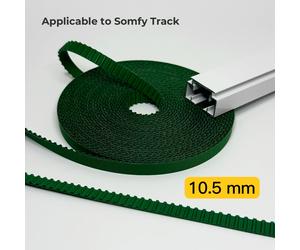 Bande de rail vert de 10,5 mm de large pour rail de rideau électrique, renforcée par fil métallique, accessoires de moteur de rail de rideau motorisé S 2m