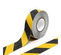 Bande de sécurité antidérapante à haute traction, forte adhérence abrasive, bande de sécurité antidérapante pour escaliers, rampes d'intérieur ou d'extérieur, jaune/noir (25mm de largeur x 5m de long)