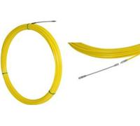 Bande de tirage de câbles C.K, longueur : 50 m, acier diamètre : 5,5 mm, tête de guidage flexible, noyau en fil d'acier