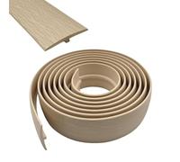 Bande de transition en T - 5 cm x 3 m - Barre de séparation plate en PVC - Profil de sol stratifié - Pour joindre le seuil de porte, les espaces de carrelage stratifié (érable, 5 m)