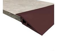 Bande de transition plate en PVC - 1 m - Seuil en vinyle pour stratifié - Pour carrelage et porte - Gris (marron foncé)