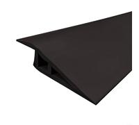 Bande de transition plate en PVC - 1 m - Seuil en vinyle pour stratifié - Pour carrelage et porte - Gris - Noir