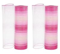 Bande décorative en mesh, lot de 2, 25 cm x 25 cm, film plastique, rose