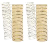 Bande décorative en mesh, lot de 2, 25x25 cm, film plastique, blanc et or