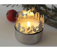 Bande décorative pour bougie chauffe-plat dans pochette décorée Noël 4 cm