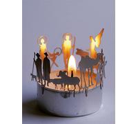 Bande décorative pour bougie chauffe-plat Mini crèche Acier inox 6.5 cm