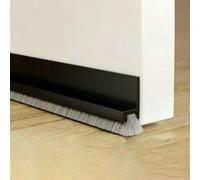 Bande d'étanchéité autocollante pour bas de porte, joint de remplissage d'espace, anti-insectes, brosse, coupe-vent, insonorisante - Noir - 3 m (3 bandes)