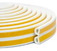 Bande d'étanchéité autocollante pour portes et fenêtres - 20 m - Anti-collision - En caoutchouc - Isolation acoustique - Blanc