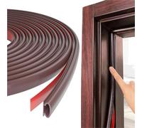 Bande d'étanchéité Bande d'étanchéité for porte-fenêtre | Bandes d'isolation phonique 6M/1 rouleau, joint de porte auto-adhésif en forme de D, anti-collision et phonique(Brown)