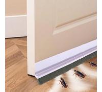 Bande d'étanchéité pour le bas de porte avec poils pour l'entrée de la chambre, insonorisation, anti-insectes, pare-vent, auto-adhésive, longueur 1 m, largeur 2 cm/4 cm Marron - largeur 4cmA,Un blanc