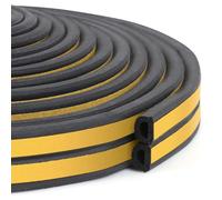 Bande d'étanchéité pour portes et fenêtres, joints d'étanchéité en mousse de caoutchouc auto-adhésifs, 9 mm x 6 mm, 5 mètres, noir