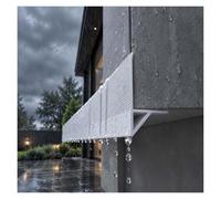 Bande déviation eau pluie aluminium base mur extérieur | Solin goutte d'eau moderne, murs extérieurs balcons patios béton pour dévier gouttes pluie(White 25mm W,2.7m/106.3in L)