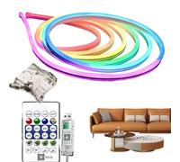 Bande intelligente - Changement de couleur - Décoration de la maison | néon contrôlé par application avec transmission IC et fonction de synchronisation de musique, éclairage LED polyvalent