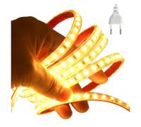 Bande LED 220V Intensité Variable 120LED/m IP65 3000K-6500K | Bande LED flexible 220V, 120 LED/m, IP65, 3000K-6500K, variateur, adhésive(WW with EU Plug,17m)