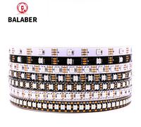Bande LED adressable DC5V/12V WS2812B, bande LED 5050 RGB, lumière LED intelligente WS2812 PCB noir/blanc, étanche (IP30/IP65/IP67)