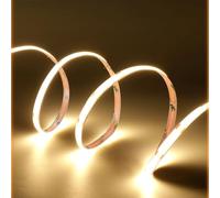 Bande LED COB 24 V, 528 LEDs/m, 5m/16.4 ft ruban linéaire blanc chaud 3000K haute densité, bande lumineuse flexible pour fête, comptoir, étagère, décoration d'intérieur