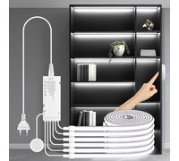 Bande LED COB 24V sous-meuble, bande néon avec interrupteur tactile à intensité variable pour placard, vitrine, étagère murale, panneau acoustique, décor 5x COB Neon Strip