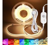 Bande LED COB 8MM 5V avec capteur de mouvement USB 320 LED/M, lumière de nuit à induction LED, blanc chaud, rouge, bleu glacé, vert, jaune